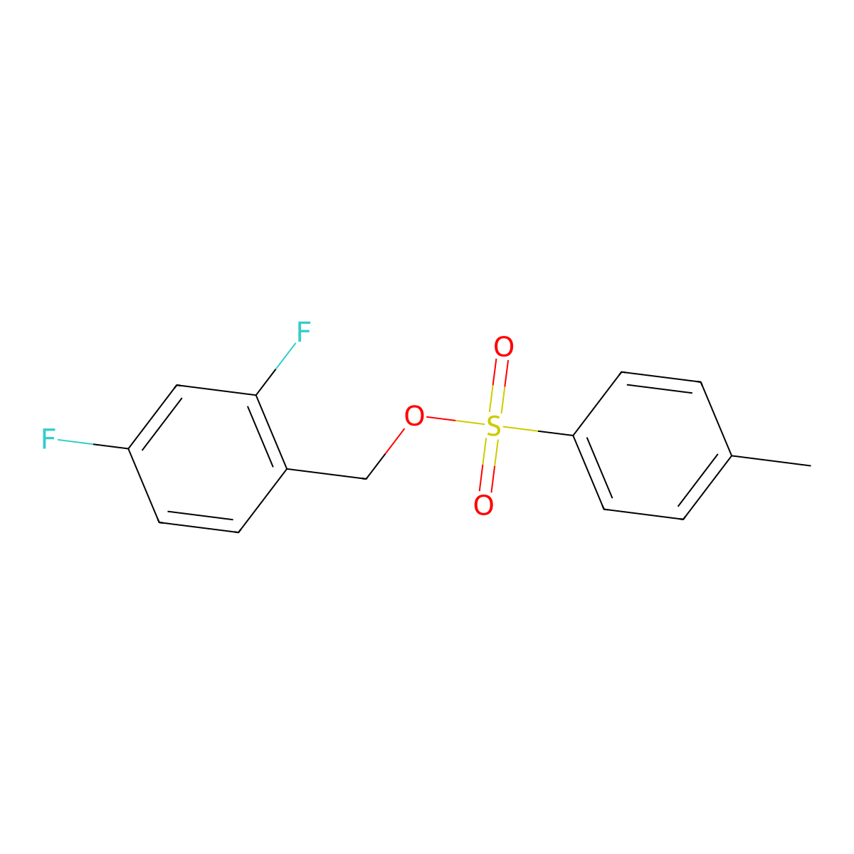 (2,4-Difluorophenyl)methyl 4-methylbenzene-1-sulfonate molecular structure, CAS 2757928-96-2