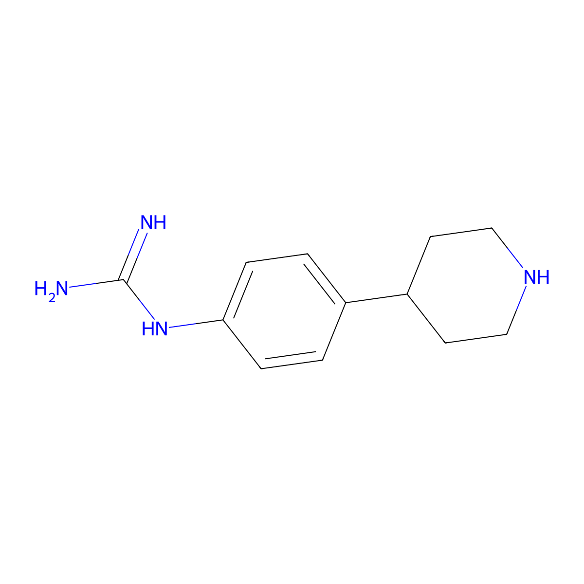N-[4-(piperidin-4-yl)phenyl]guanidine molecular structure, CAS 2757928-97-3