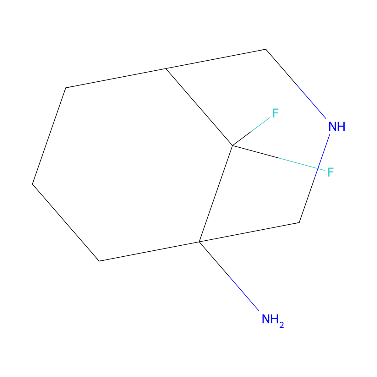 9,9-Difluoro-3-azabicyclo[3.3.1]nonan-1-amine molecular structure, CAS 2757929-07-8