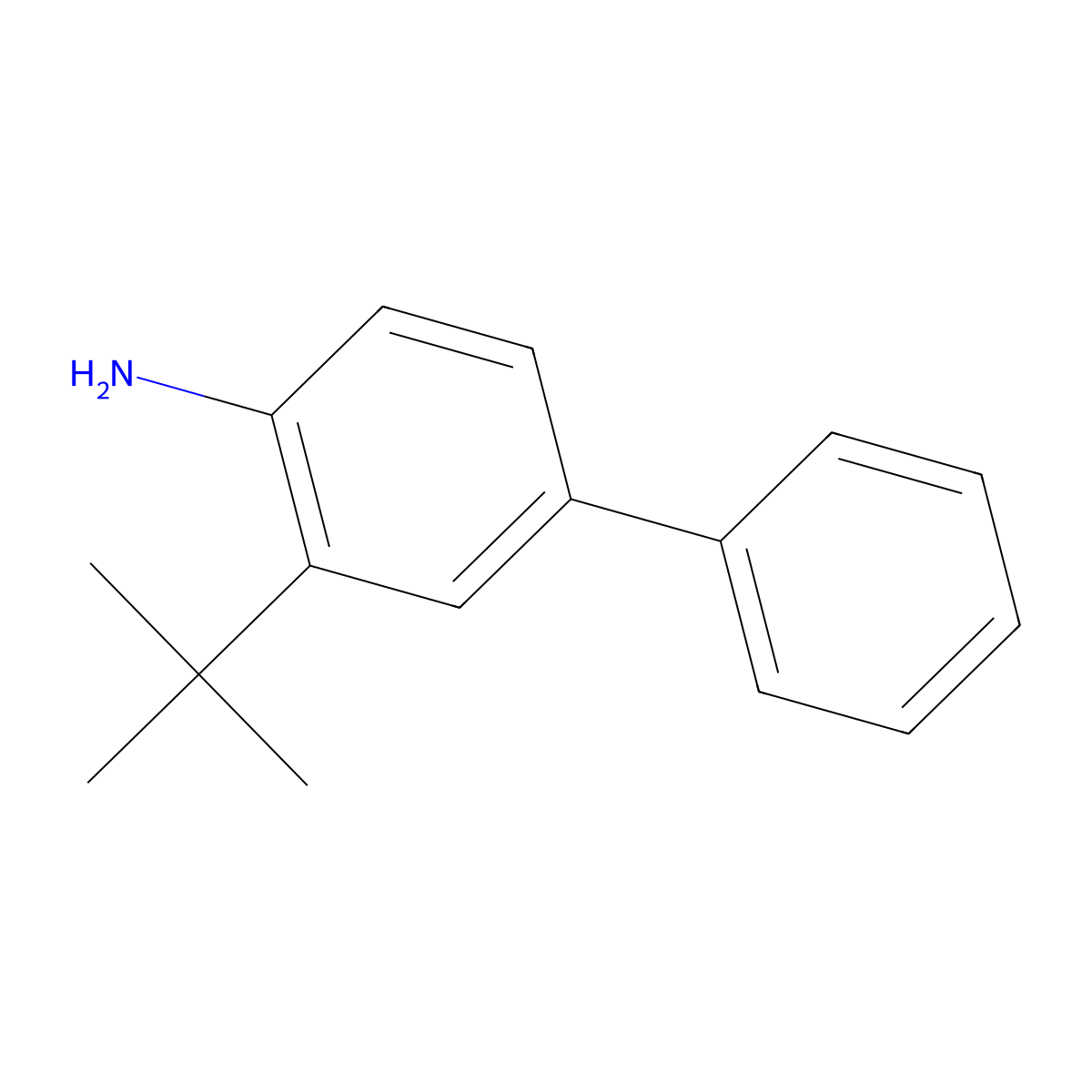 3-(1,1-Dimethylethyl)(1,1'-biphenyl)-4-amine molecular structure, CAS 275795-17-0