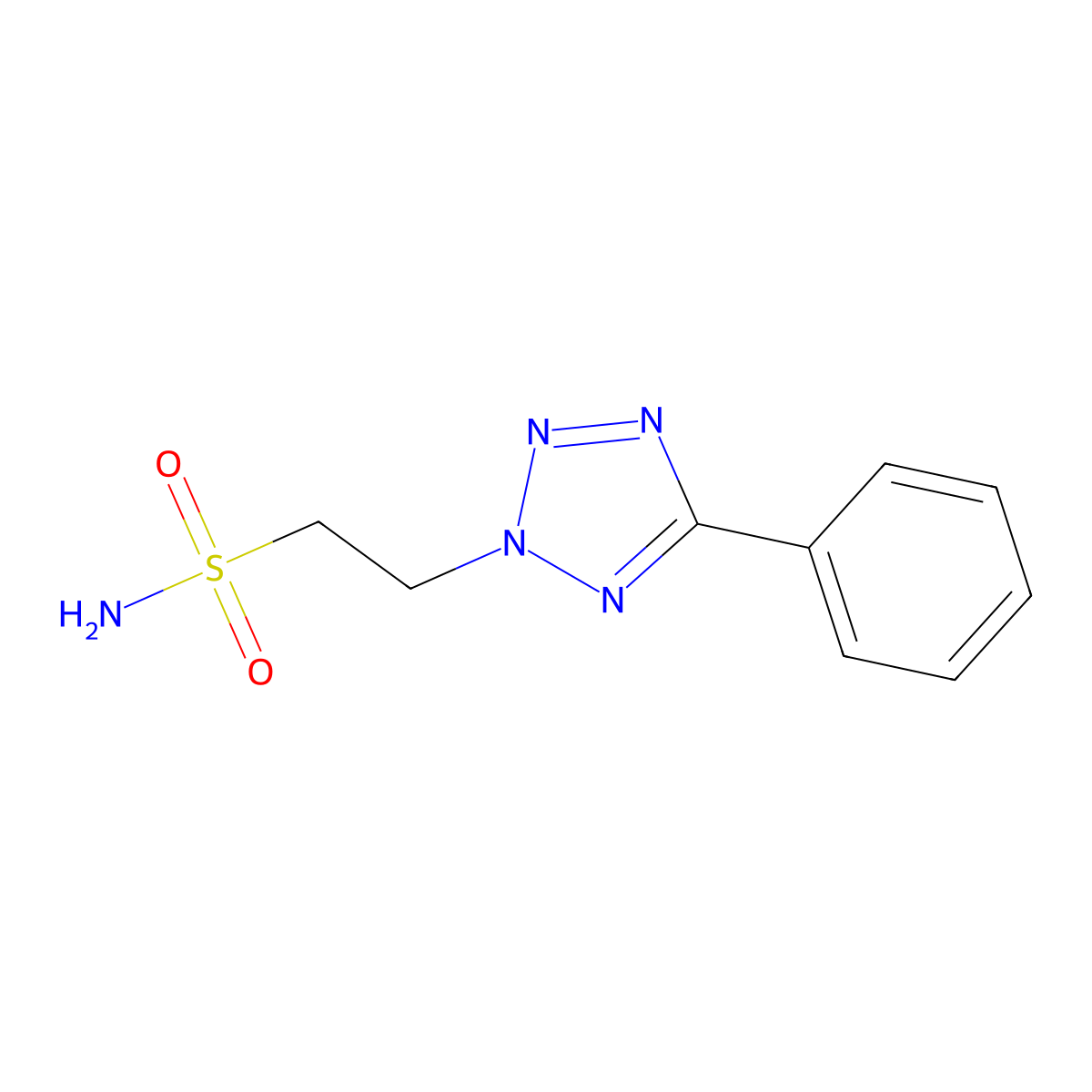 2-(5-phenyl-2H-1,2,3,4-tetrazol-2-yl)ethane-1-sulfonamide molecular structure, CAS 2757951-07-6