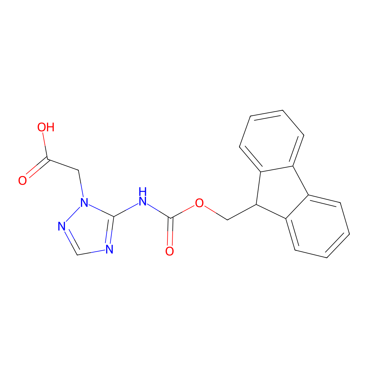 2-[5-({[(9H-fluoren-9-yl)methoxy]carbonyl}amino)-1H-1,2,4-triazol-1-yl]acetic acid molecular structure, CAS 2757951-12-3