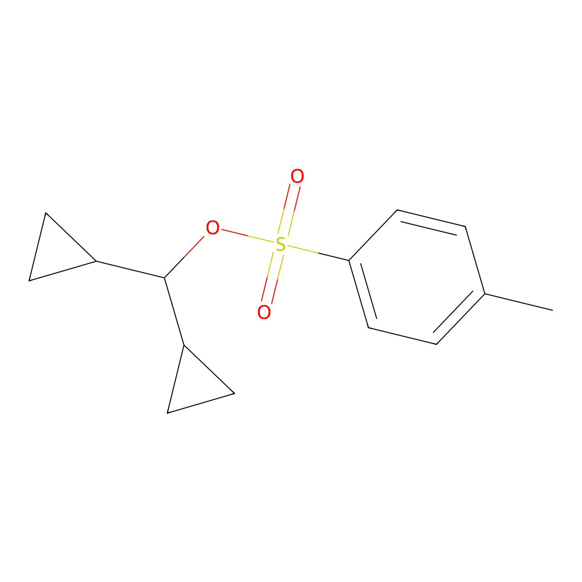 Dicyclopropylmethyl 4-methylbenzene-1-sulfonate molecular structure, CAS 2757951-19-0