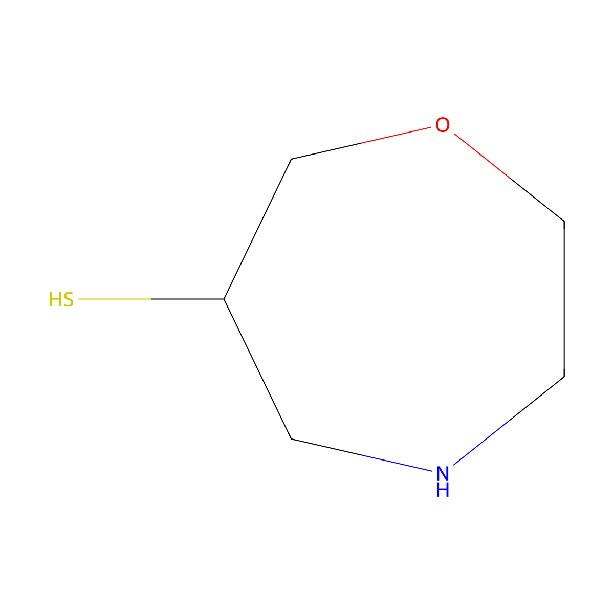 1,4-Oxazepane-6-thiol molecular structure, CAS 2757951-20-3