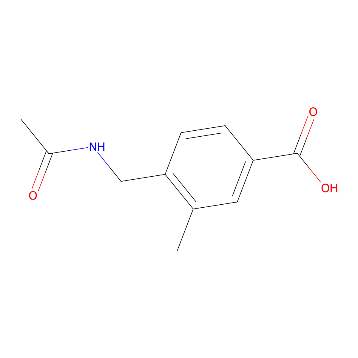 4-(Acetamidomethyl)-3-methylbenzoic acid molecular structure, CAS 2757951-24-7