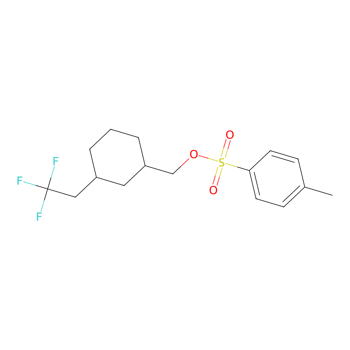 [3-(2,2,2-Trifluoroethyl)cyclohexyl]methyl 4-methylbenzene-1-sulfonate molecular structure, CAS 2757951-25-8