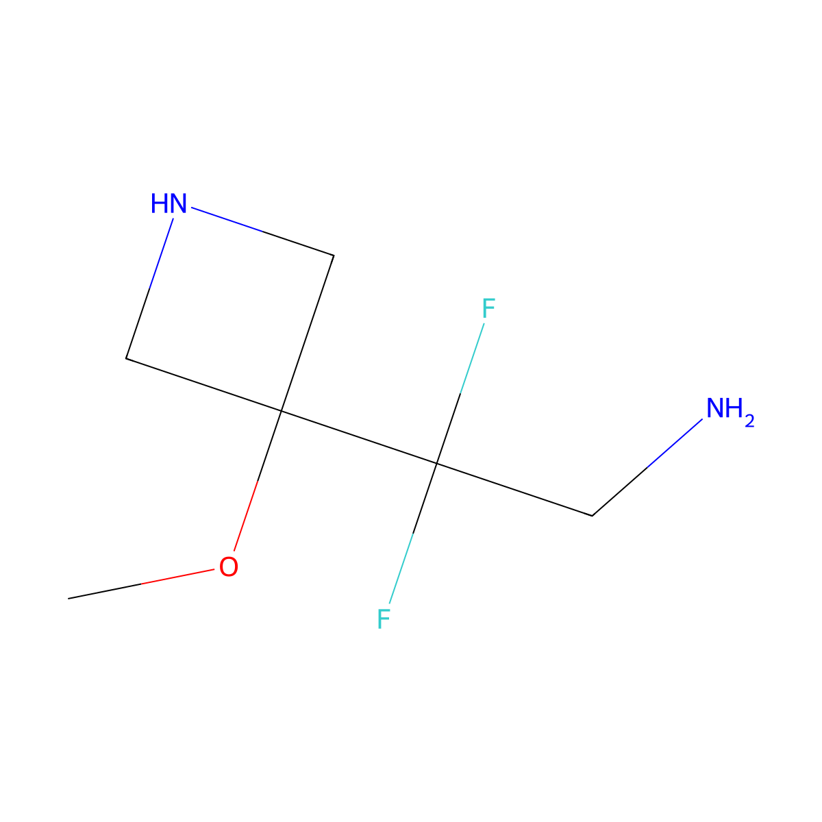 2,2-Difluoro-2-(3-methoxyazetidin-3-yl)ethan-1-amine molecular structure, CAS 2757951-27-0