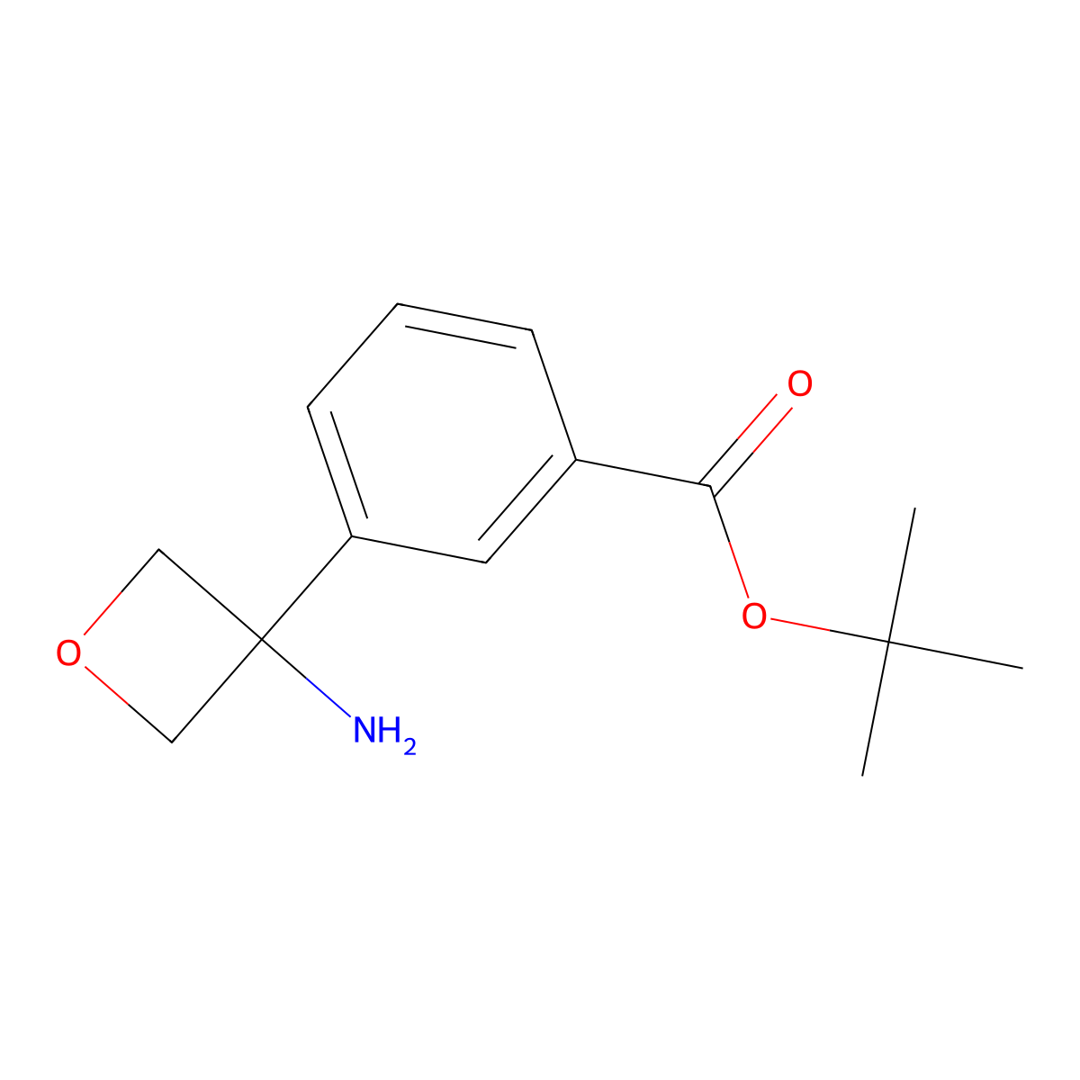 Tert-butyl 3-(3-aminooxetan-3-yl)benzoate molecular structure, CAS 2757951-31-6