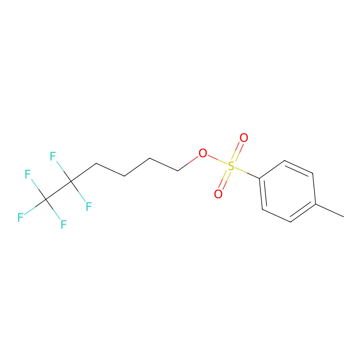 5,5,6,6,6-Pentafluorohexyl 4-methylbenzene-1-sulfonate molecular structure, CAS 2757951-37-2