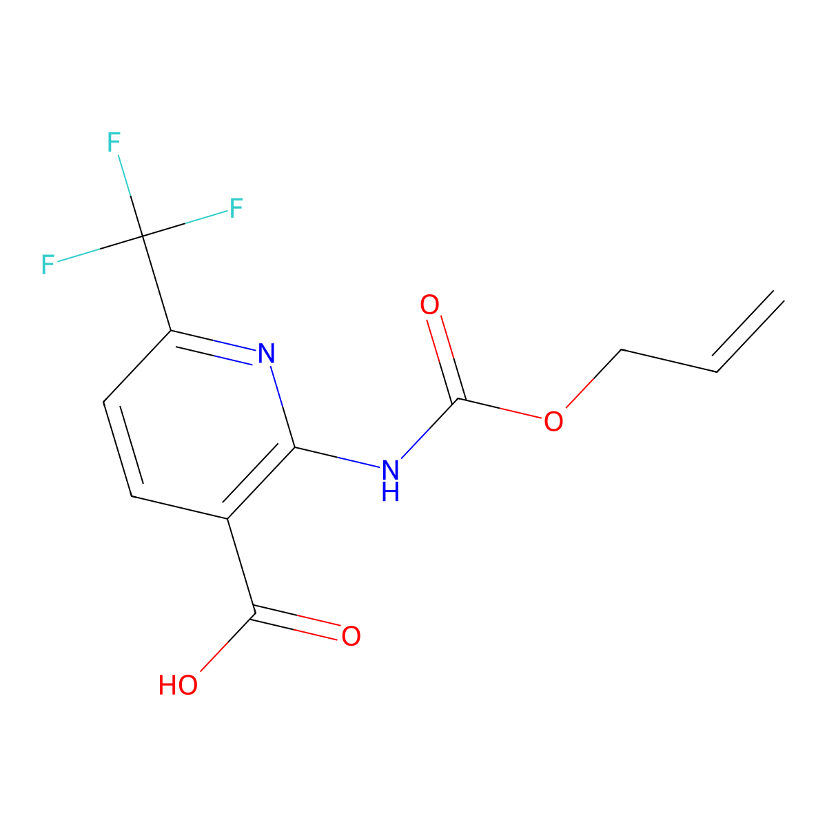 2-{[(Prop-2-en-1-yloxy)carbonyl]amino}-6-(trifluoromethyl)pyridine-3-carboxylic acid molecular structure, CAS 2757951-42-9