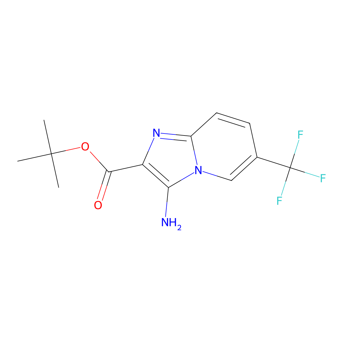 Tert-butyl 3-amino-6-(trifluoromethyl)imidazo[1,2-a]pyridine-2-carboxylate molecular structure, CAS 2757951-46-3
