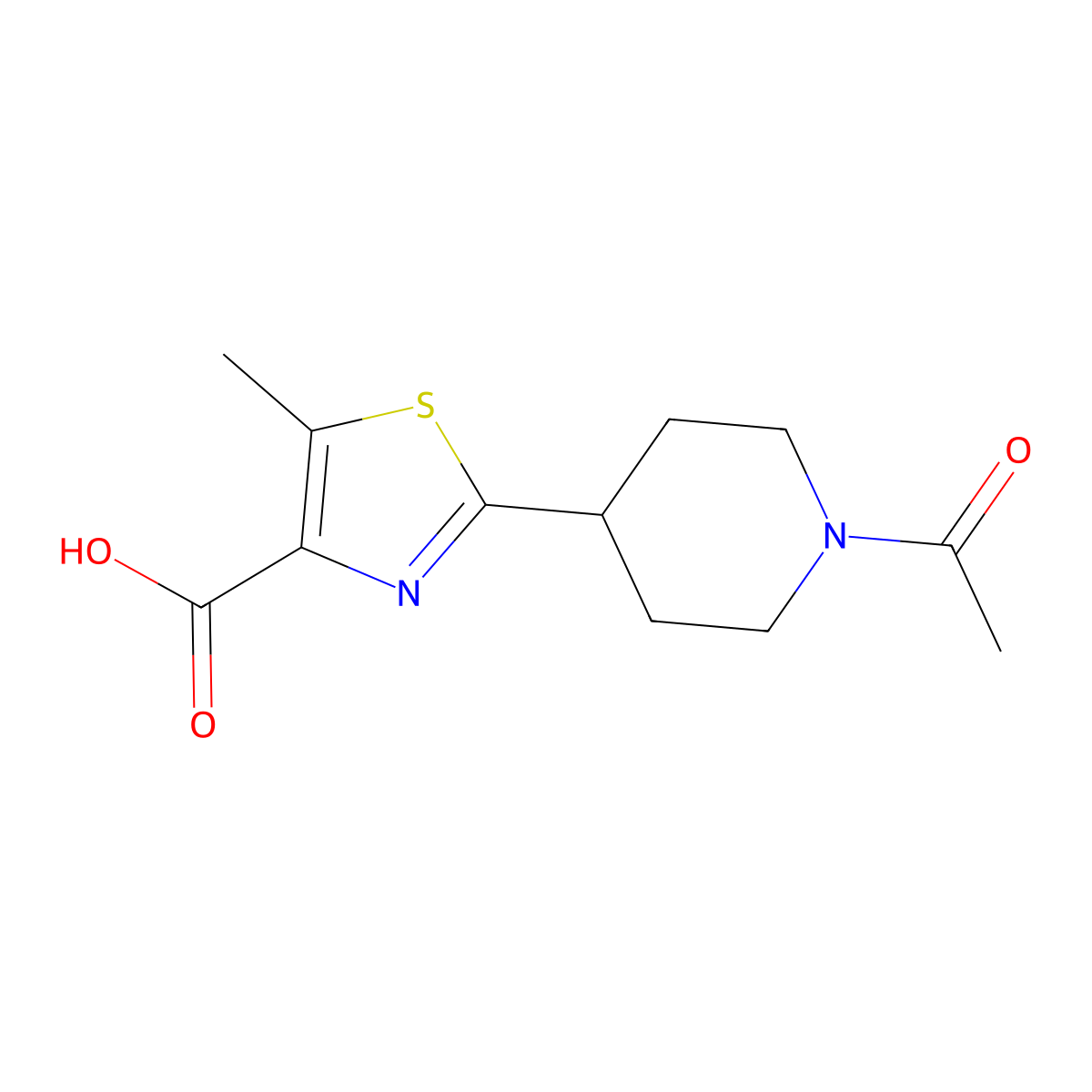 2-(1-Acetylpiperidin-4-yl)-5-methyl-1,3-thiazole-4-carboxylic acid molecular structure, CAS 2757951-47-4