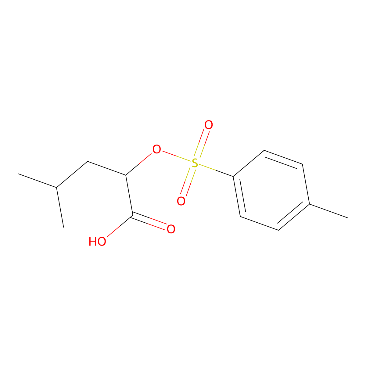 4-Methyl-2-[(4-methylbenzenesulfonyl)oxy]pentanoic acid molecular structure, CAS 2757951-49-6