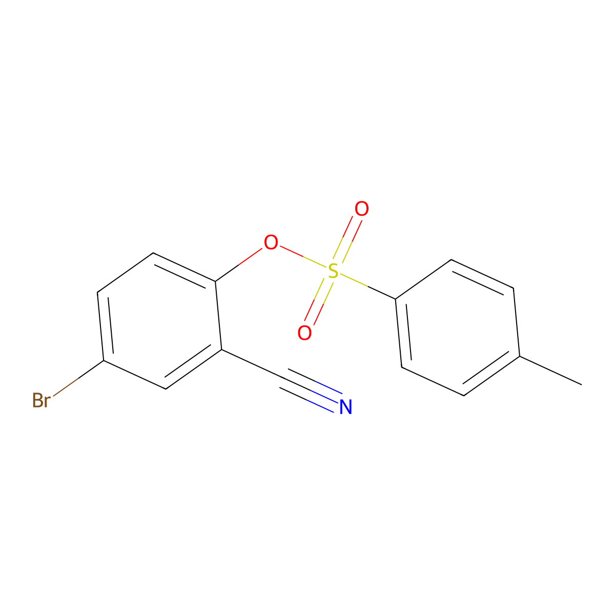4-Bromo-2-cyanophenyl 4-methylbenzene-1-sulfonate molecular structure, CAS 2757951-51-0