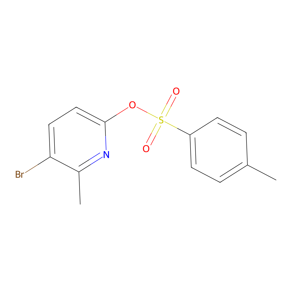 5-Bromo-6-methylpyridin-2-yl 4-methylbenzene-1-sulfonate molecular structure, CAS 2757951-53-2