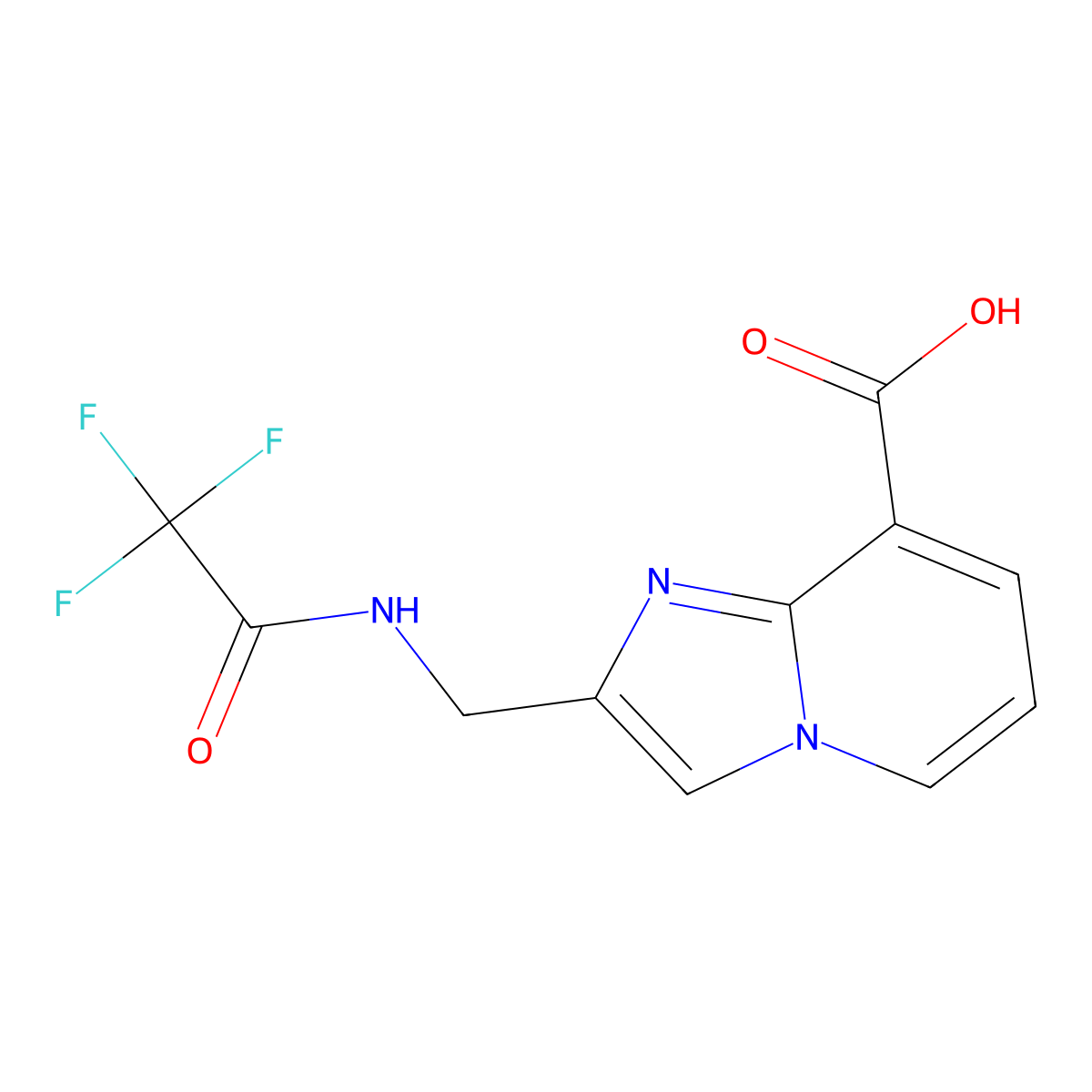 2-[(2,2,2-Trifluoroacetamido)methyl]imidazo[1,2-a]pyridine-8-carboxylic acid molecular structure, CAS 2757951-61-2