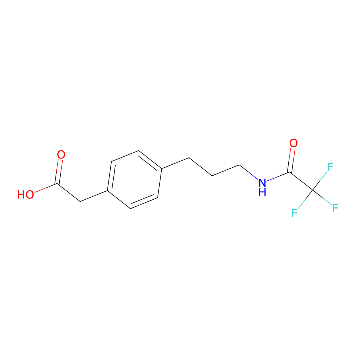 2-{4-[3-(2,2,2-Trifluoroacetamido)propyl]phenyl}acetic acid molecular structure, CAS 2757951-62-3