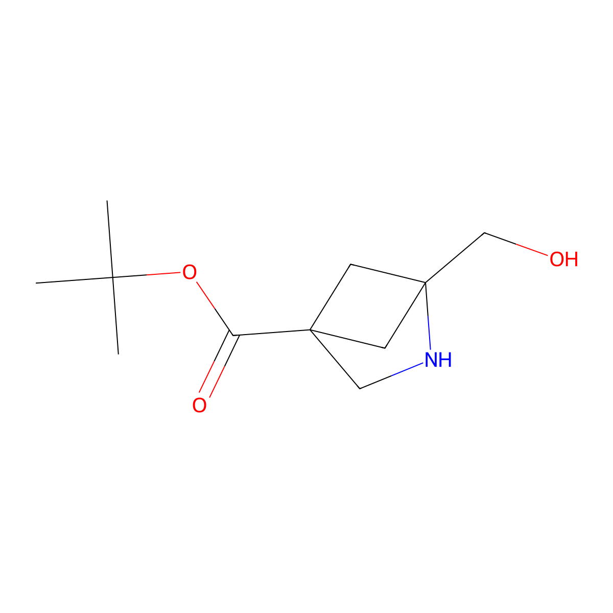 Tert-butyl 1-(hydroxymethyl)-2-azabicyclo[2.1.1]hexane-4-carboxylate molecular structure, CAS 2757951-63-4
