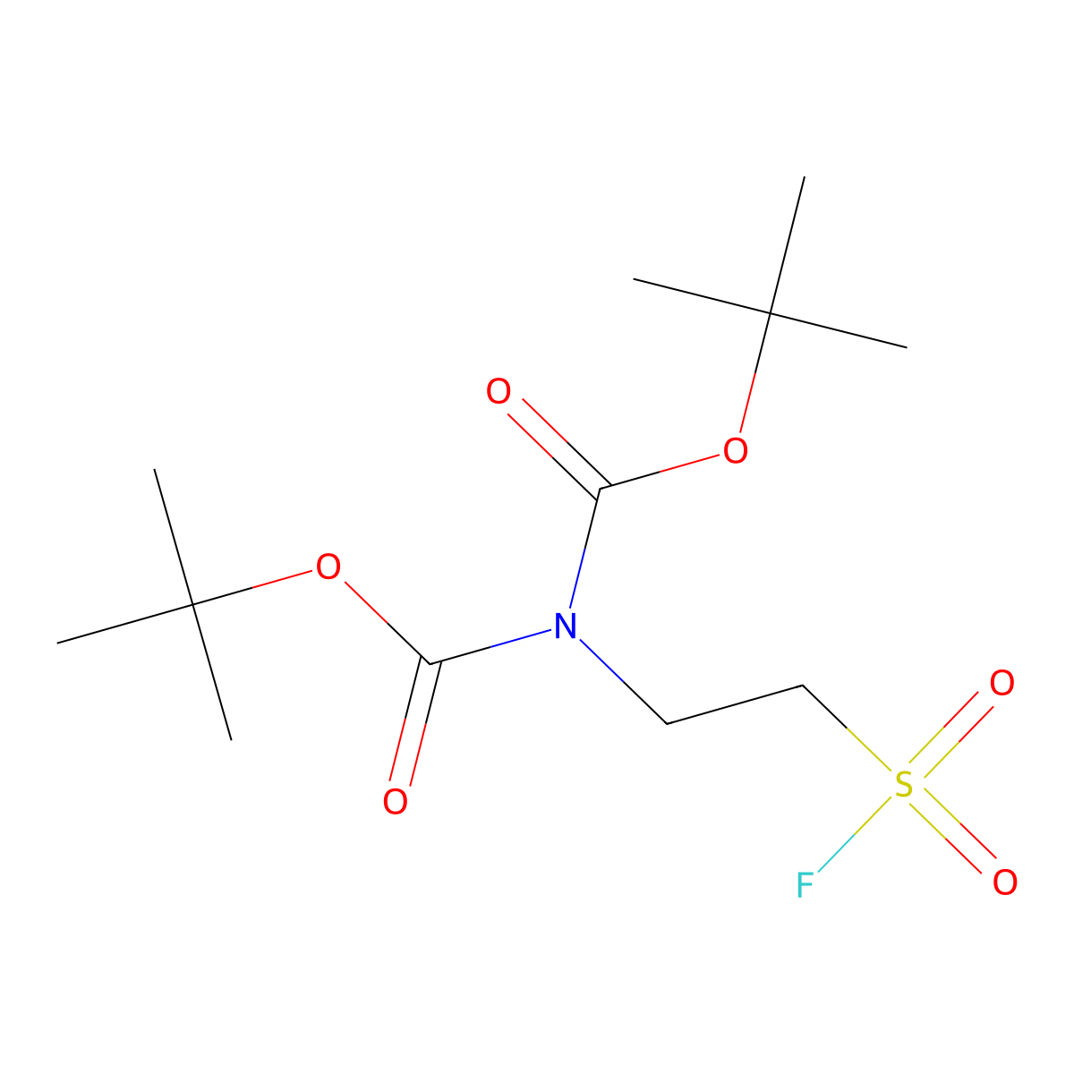 tert-butyl N-[(tert-butoxy)carbonyl]-N-[2-(fluorosulfonyl)ethyl]carbamate molecular structure, CAS 2757951-81-6