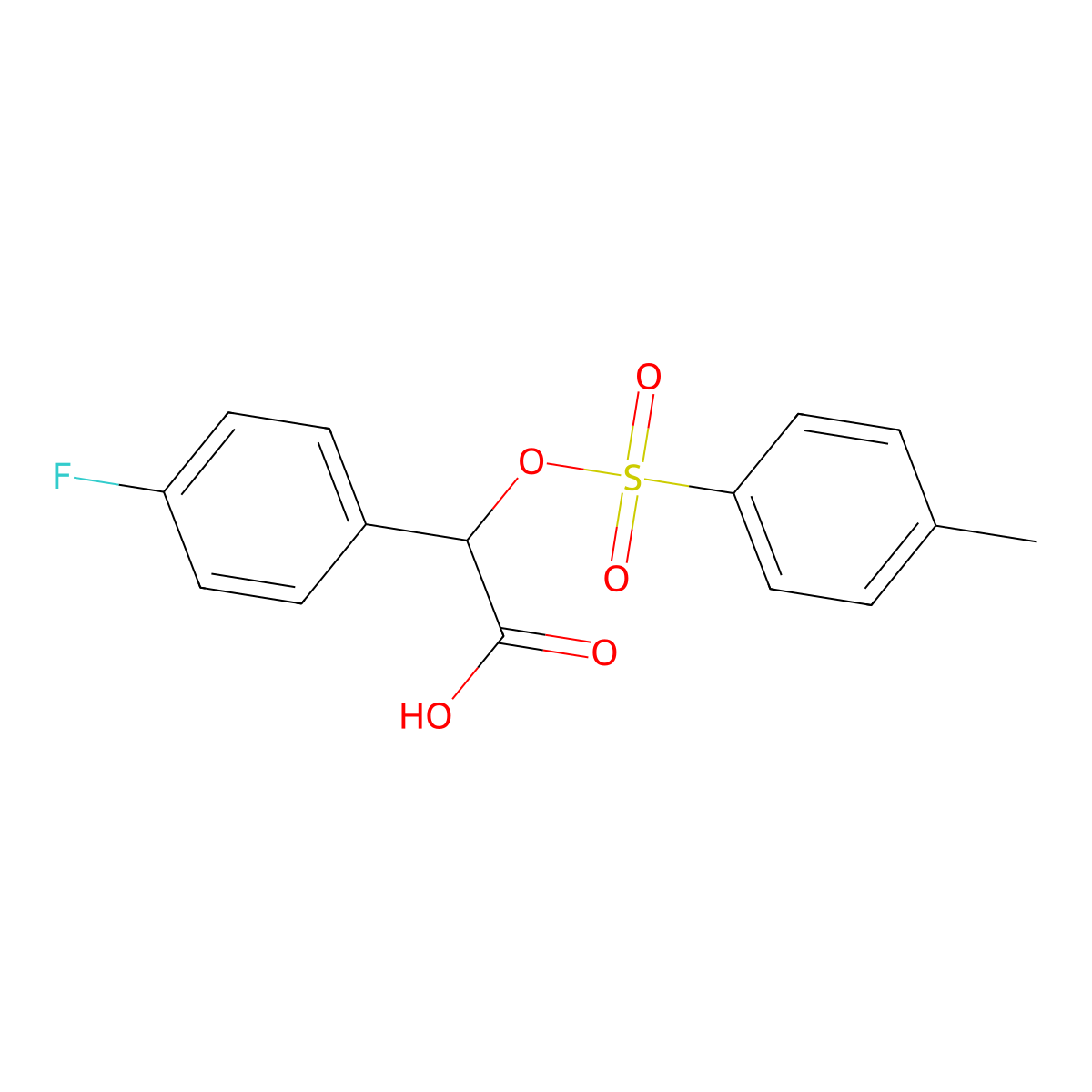 2-(4-Fluorophenyl)-2-[(4-methylbenzenesulfonyl)oxy]acetic acid molecular structure, CAS 2757951-82-7