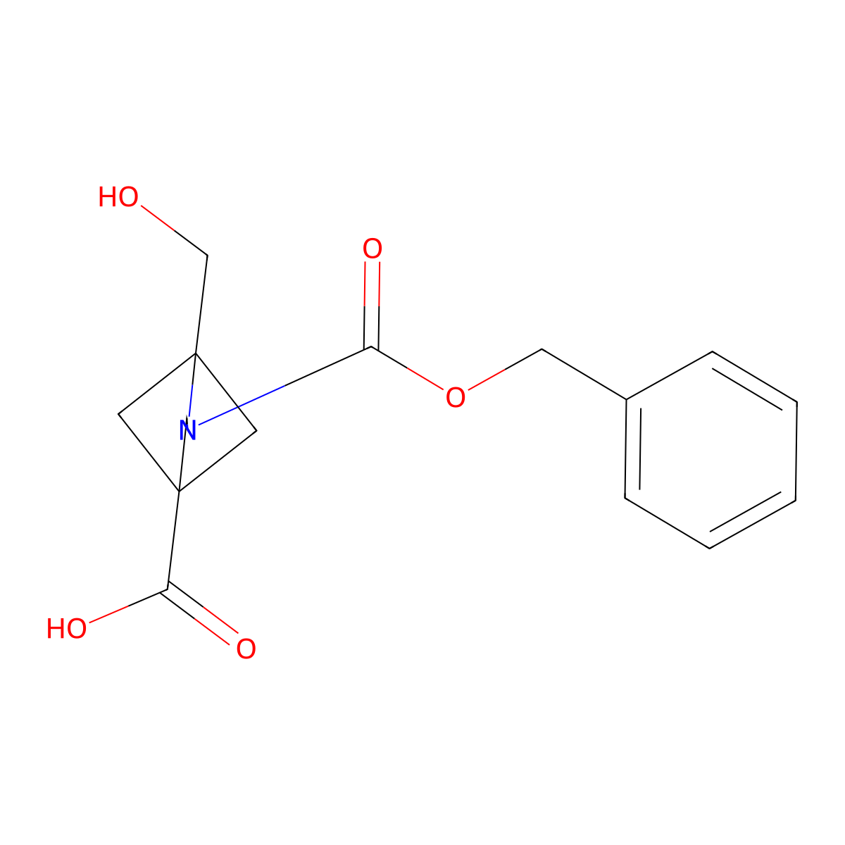 2-[(Benzyloxy)carbonyl]-1-(hydroxymethyl)-2-azabicyclo[2.1.1]hexane-4-carboxylic acid molecular structure, CAS 2757951-83-8