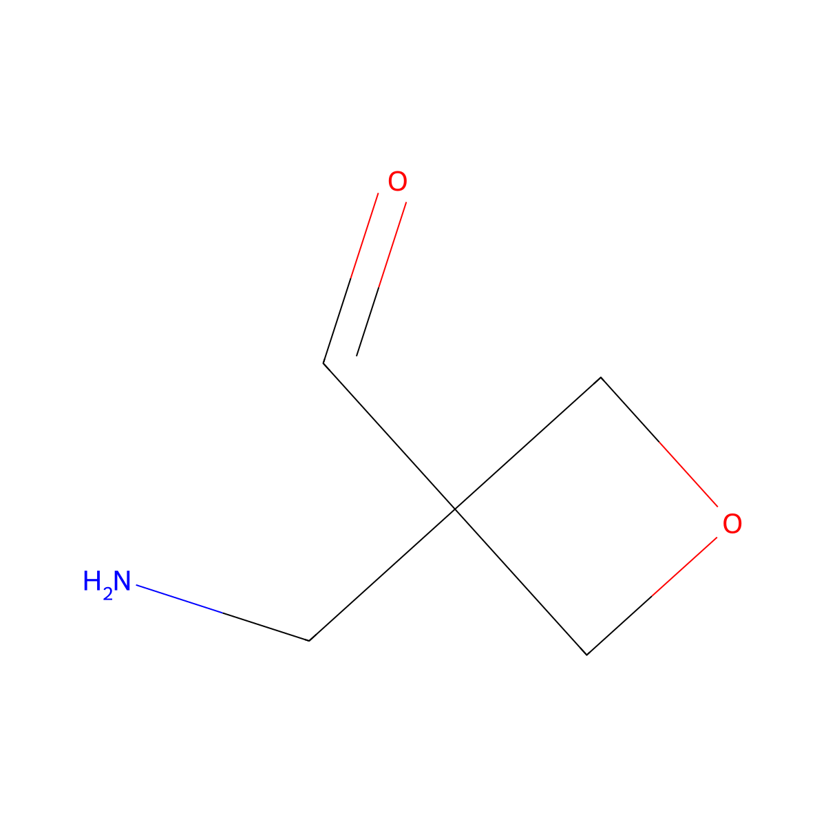 3-(Aminomethyl)oxetane-3-carbaldehyde molecular structure, CAS 2757951-85-0