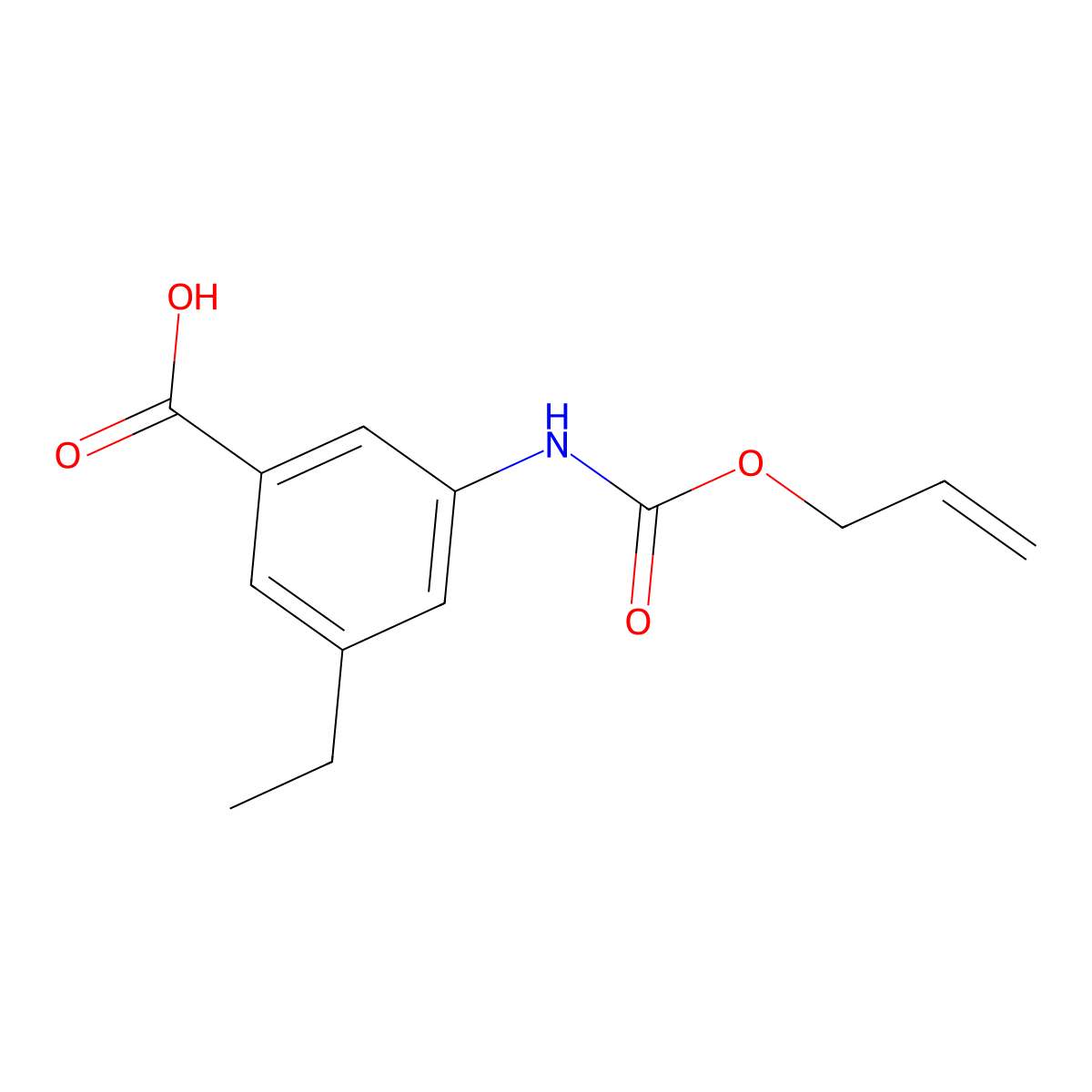 3-Ethyl-5-{[(prop-2-en-1-yloxy)carbonyl]amino}benzoic acid molecular structure, CAS 2757951-87-2