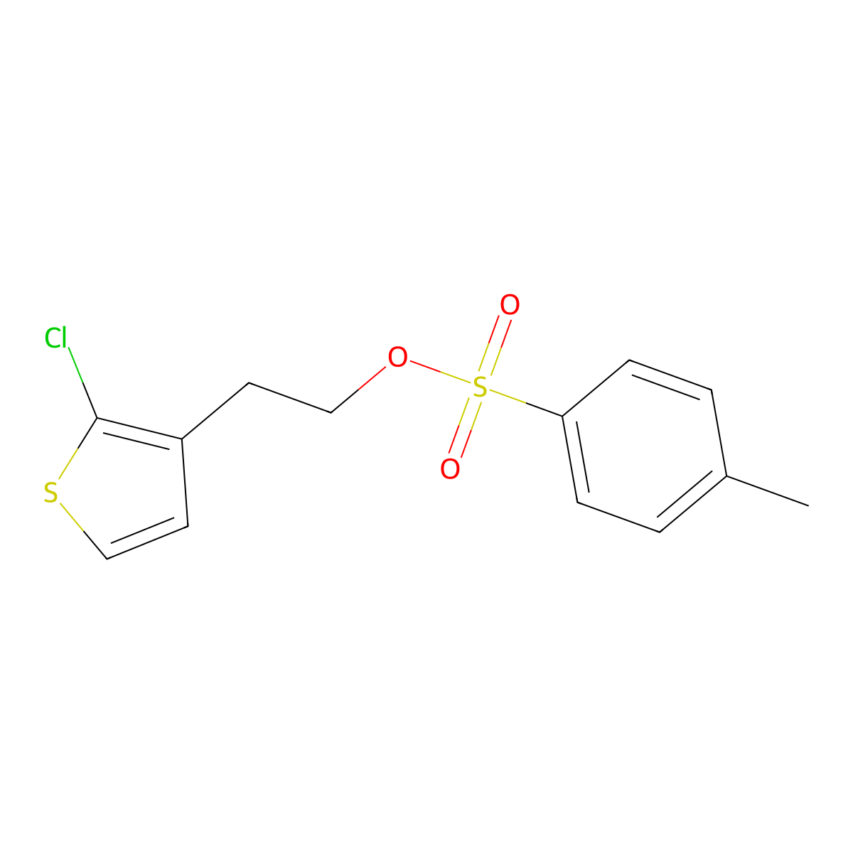 2-(2-Chlorothiophen-3-yl)ethyl 4-methylbenzene-1-sulfonate molecular structure, CAS 2757951-88-3