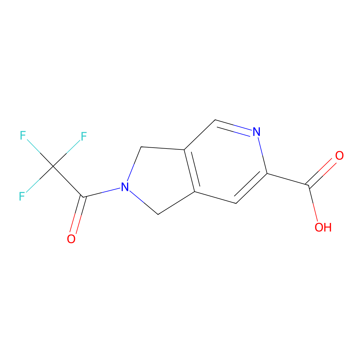 2-(2,2,2-trifluoroacetyl)-1H,2H,3H-pyrrolo[3,4-c]pyridine-6-carboxylic acid molecular structure, CAS 2757951-90-7