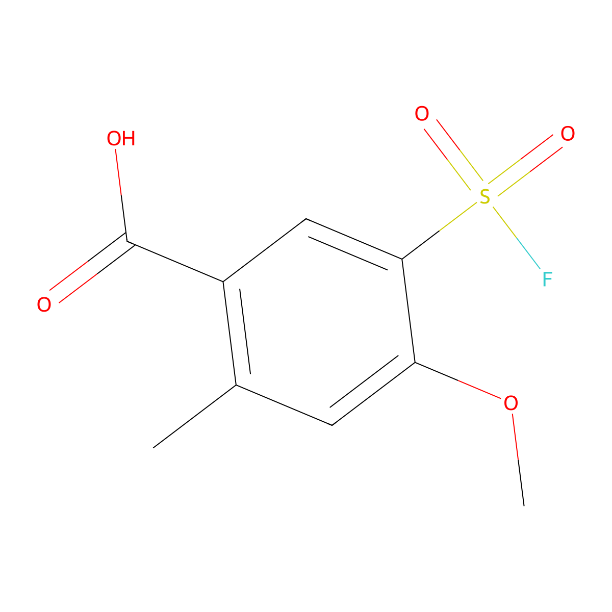 5-(Fluorosulfonyl)-4-methoxy-2-methylbenzoic acid molecular structure, CAS 2757952-03-5