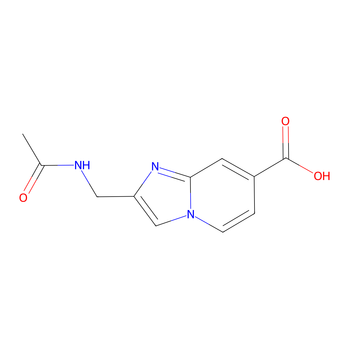 2-(Acetamidomethyl)imidazo[1,2-a]pyridine-7-carboxylic acid molecular structure, CAS 2757952-04-6