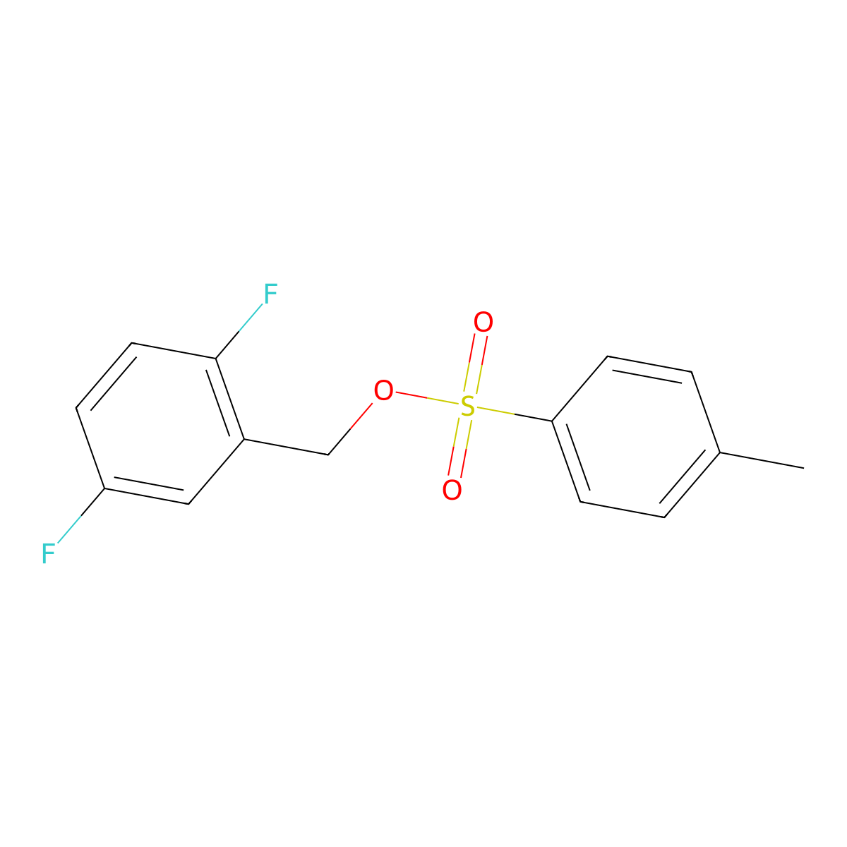 (2,5-Difluorophenyl)methyl 4-methylbenzene-1-sulfonate molecular structure, CAS 2757952-26-2