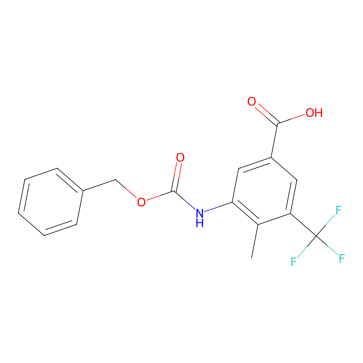 3-{[(Benzyloxy)carbonyl]amino}-4-methyl-5-(trifluoromethyl)benzoic acid molecular structure, CAS 2757952-32-0