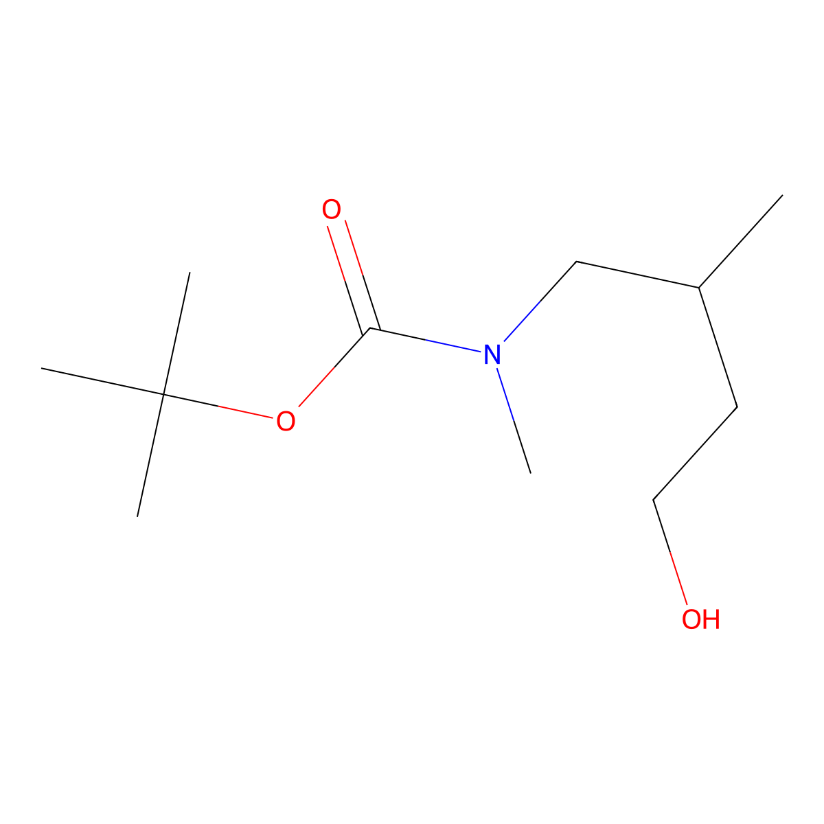 tert-butyl N-(4-hydroxy-2-methylbutyl)-N-methylcarbamate molecular structure, CAS 2757952-36-4