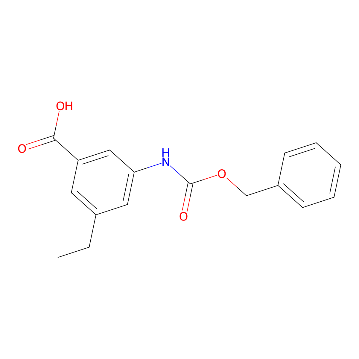 3-{[(Benzyloxy)carbonyl]amino}-5-ethylbenzoic acid molecular structure, CAS 2757952-38-6