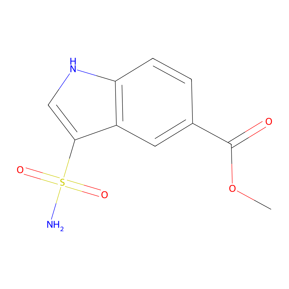 methyl 3-sulfamoyl-1H-indole-5-carboxylate molecular structure, CAS 2757952-42-2