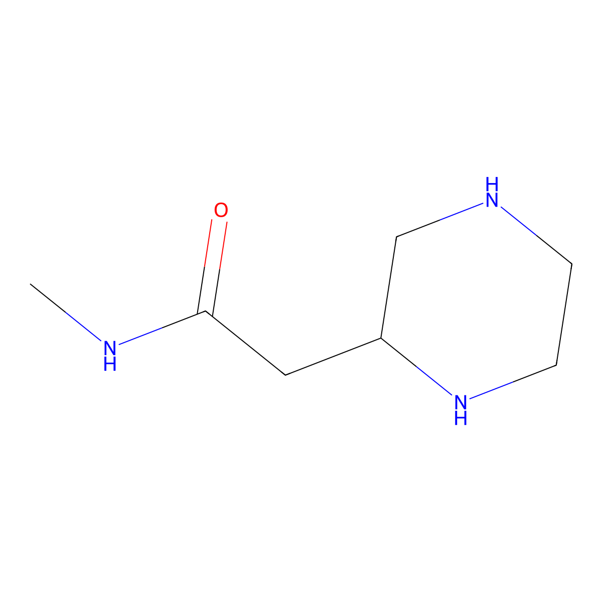 N-methyl-2-(piperazin-2-yl)acetamide molecular structure, CAS 2757952-44-4