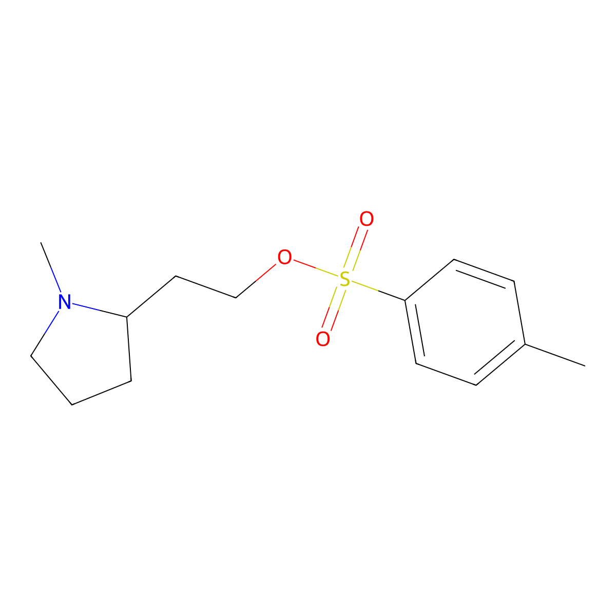 2-(1-Methylpyrrolidin-2-yl)ethyl 4-methylbenzene-1-sulfonate molecular structure, CAS 2757952-54-6