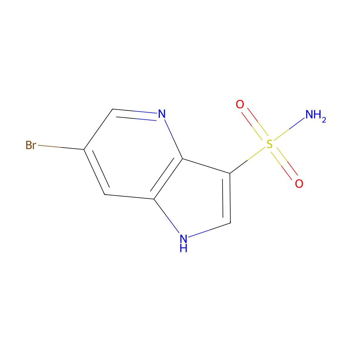 6-bromo-1H-pyrrolo[3,2-b]pyridine-3-sulfonamide molecular structure, CAS 2757952-58-0