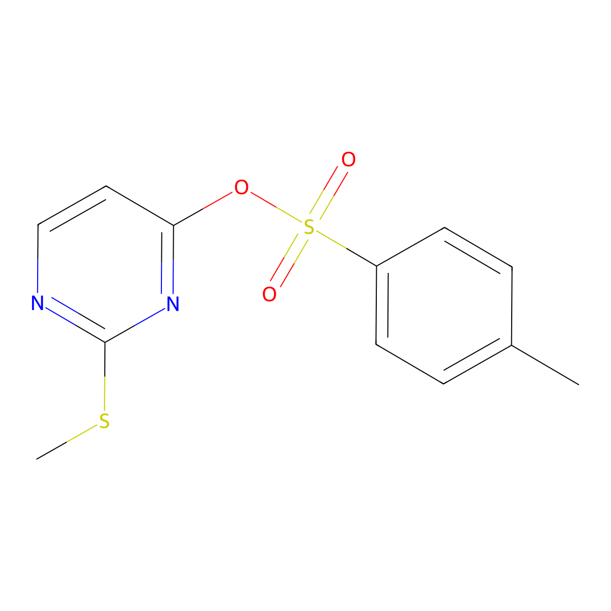 2-(Methylsulfanyl)pyrimidin-4-yl 4-methylbenzene-1-sulfonate molecular structure, CAS 2757952-61-5