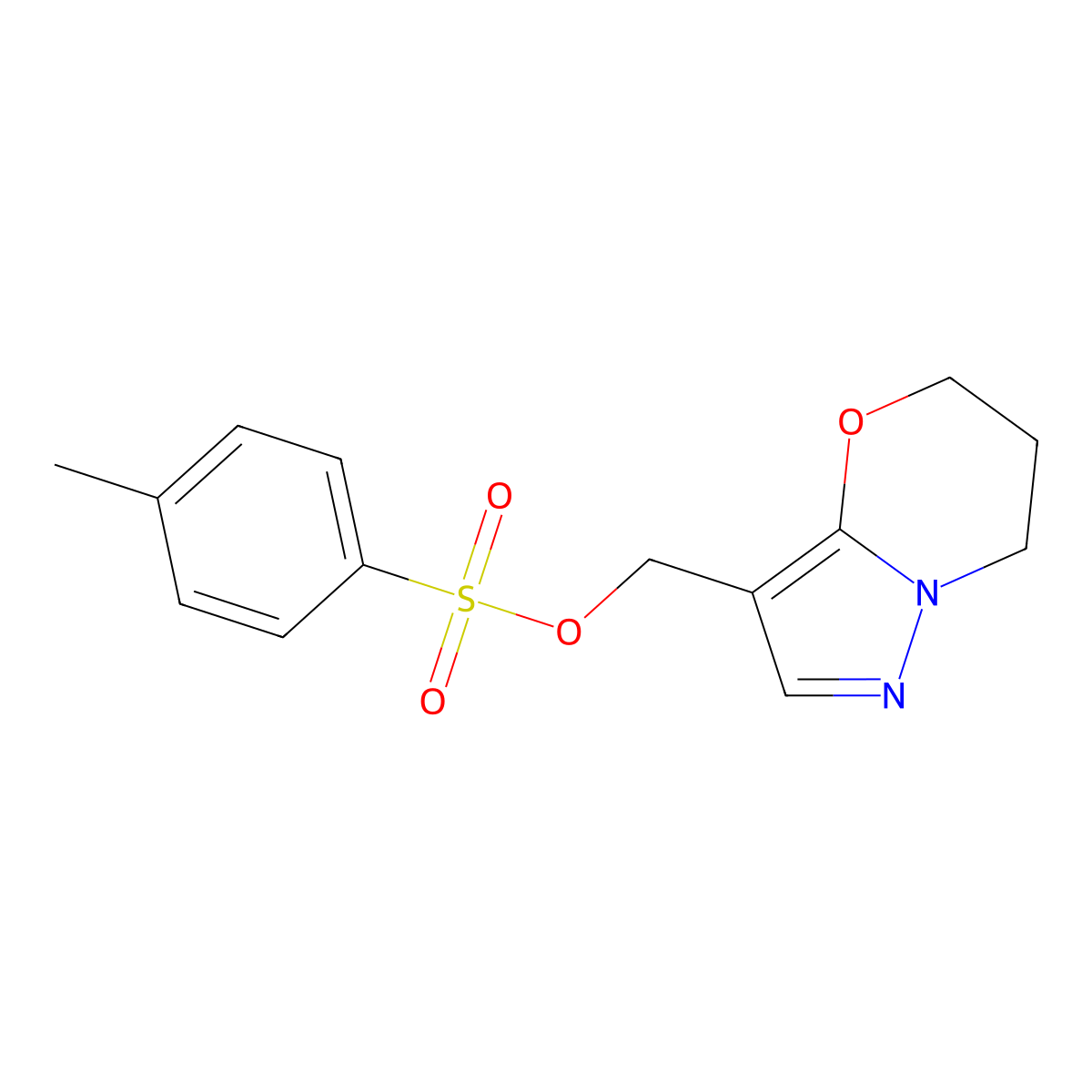 {5H,6H,7H-pyrazolo[3,2-b][1,3]oxazin-3-yl}methyl 4-methylbenzene-1-sulfonate molecular structure, CAS 2757952-65-9