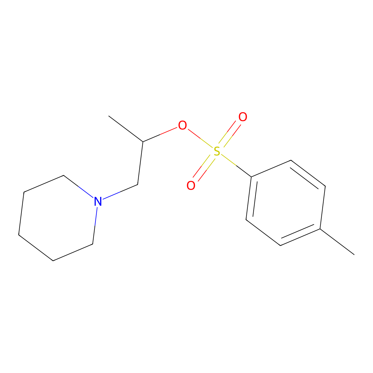 1-(Piperidin-1-yl)propan-2-yl 4-methylbenzene-1-sulfonate molecular structure, CAS 2757952-67-1