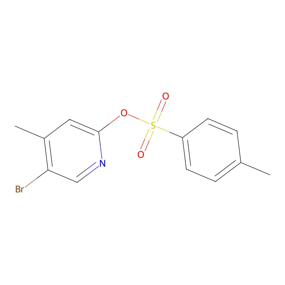 5-Bromo-4-methylpyridin-2-yl 4-methylbenzene-1-sulfonate molecular structure, CAS 2757952-77-3
