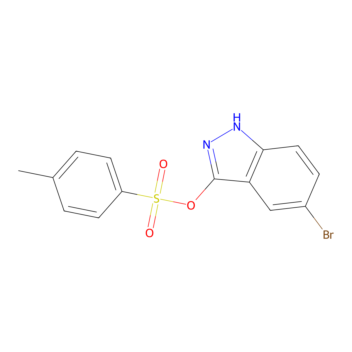 5-bromo-1H-indazol-3-yl 4-methylbenzene-1-sulfonate molecular structure, CAS 2757952-78-4