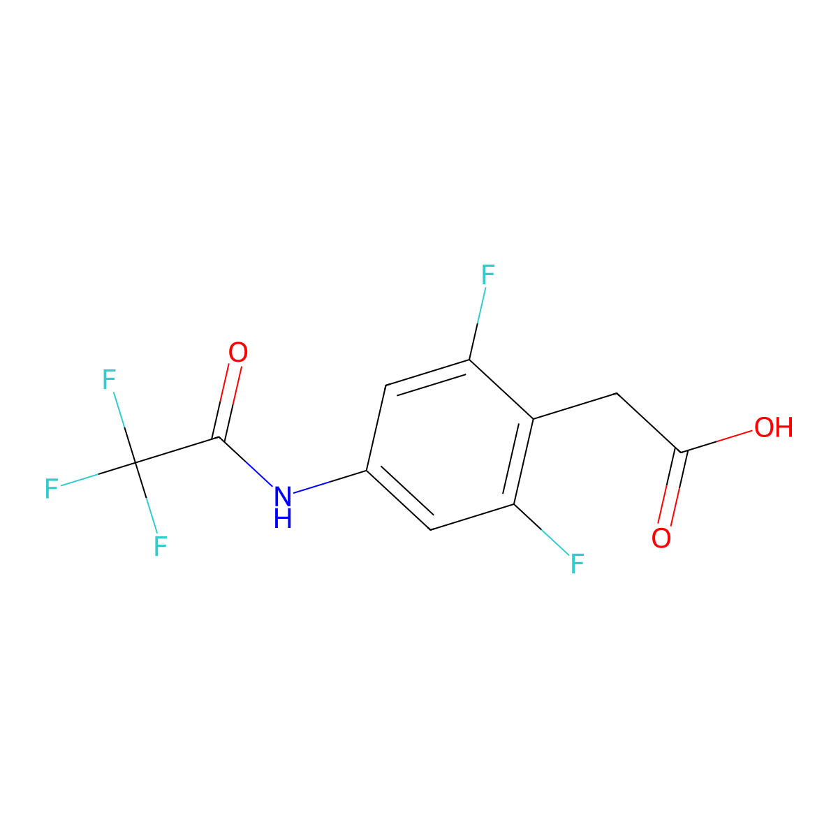 2-[2,6-Difluoro-4-(2,2,2-trifluoroacetamido)phenyl]acetic acid molecular structure, CAS 2757952-79-5