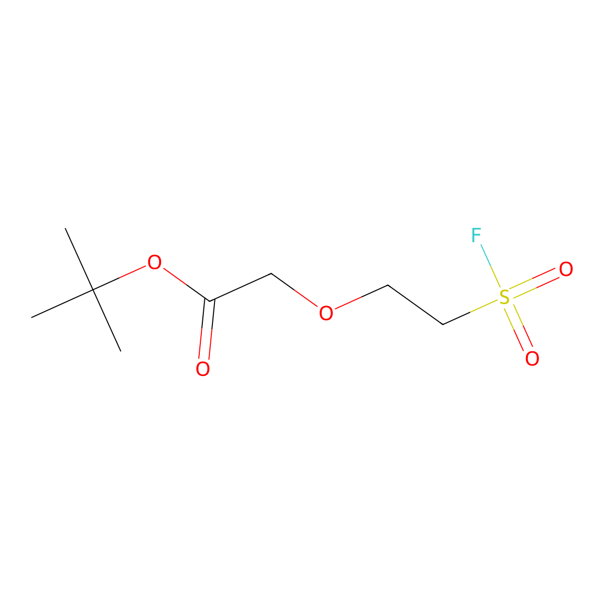 Tert-butyl 2-[2-(fluorosulfonyl)ethoxy]acetate molecular structure, CAS 2757952-88-6