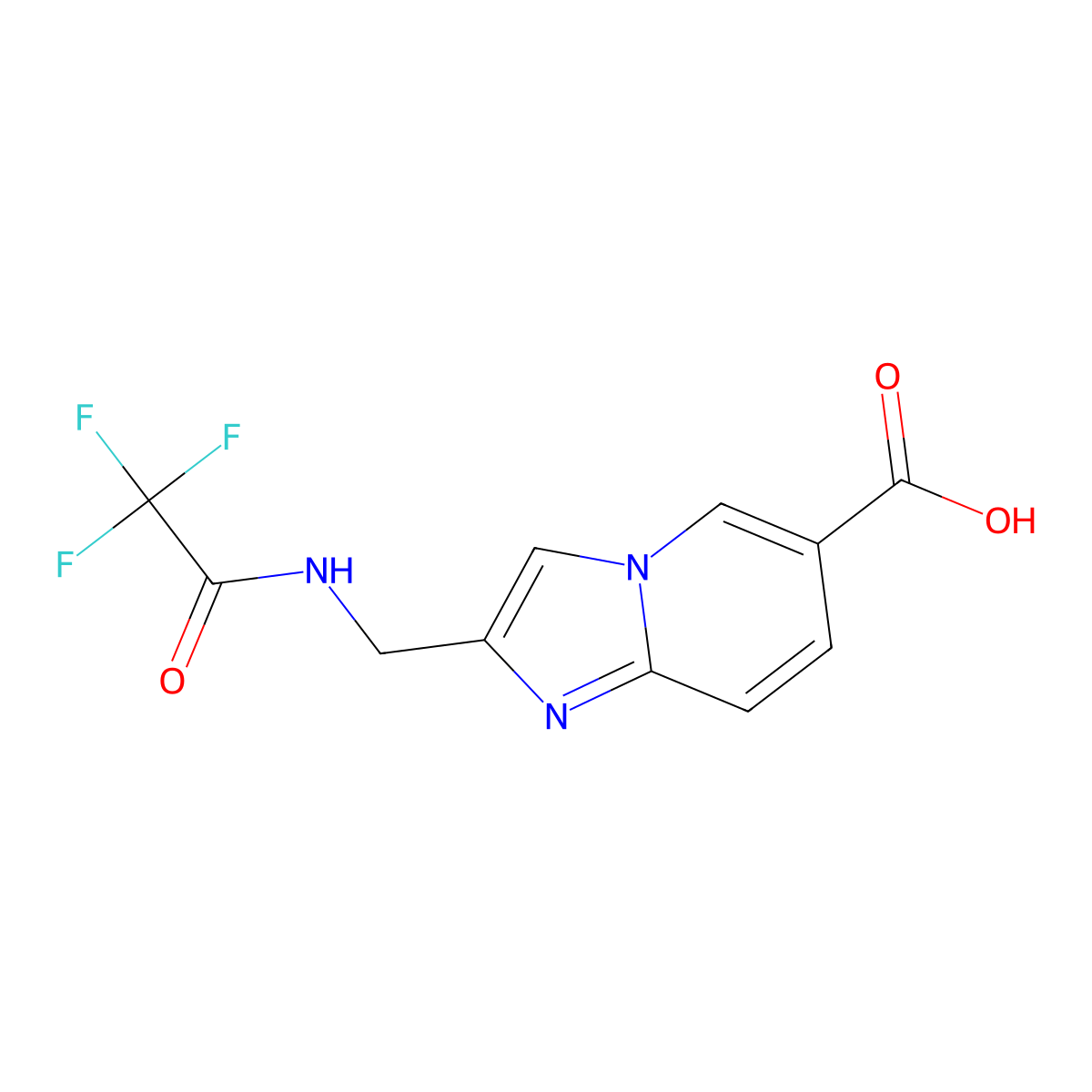 2-[(2,2,2-Trifluoroacetamido)methyl]imidazo[1,2-a]pyridine-6-carboxylic acid molecular structure, CAS 2757952-89-7