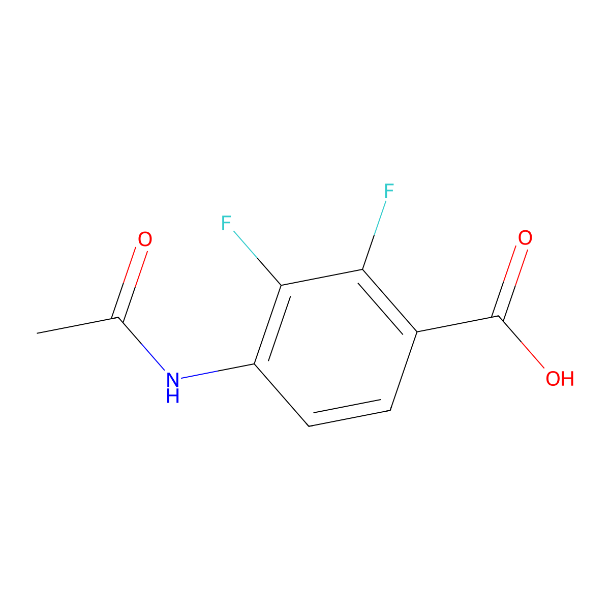 4-Acetamido-2,3-difluorobenzoic acid molecular structure, CAS 2757952-90-0