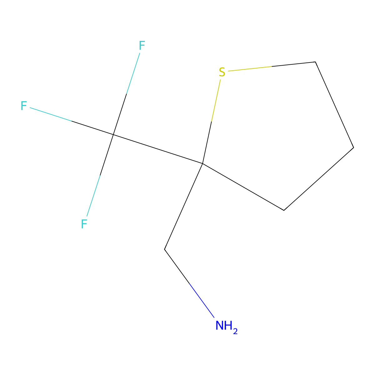 1-[2-(Trifluoromethyl)thiolan-2-yl]methanamine molecular structure, CAS 2757952-92-2