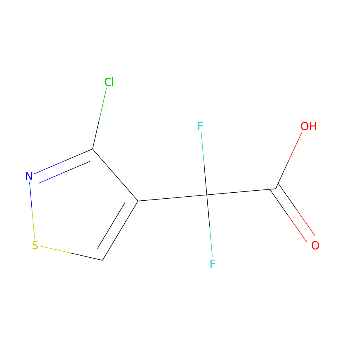 2-(3-Chloro-1,2-thiazol-4-yl)-2,2-difluoroacetic acid molecular structure, CAS 2757952-93-3